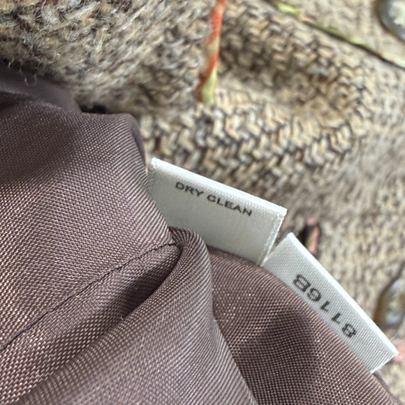 Ann Taylor Loft Single Breasted Wool Tweed Blazer 10 Shabby Chic Brown Girl Boss - Picture 9 of 10
